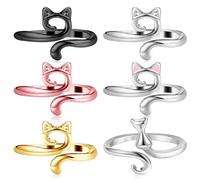 6 Pcs Finger Adjustable Knitting Loop Accessories Metal Yarn Guide Finger Holder Rings, Knitting & Crochet Supplies for DIY Crafts, 4 Colors