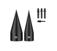 6 PCS Firewood Log Splitter, 38mm+50mm Log Splitter Drill Bits, Wood Log Splitter +4 Handles