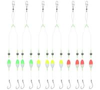 6 PCS Fish Finder Float Rig,Double-Hook Reverse Bottom Rig,Surf Fishing Rigs,Fishing Bait for Freshwater Saltwater,Catfish Float Rigs Circle Hooks 1/0