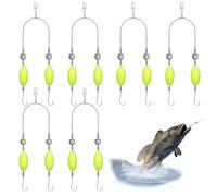 6 Pcs Fishing Hooks,Fishing Rigs,Hair Rigs For Carp Fishing Barbless,Carp Hair Rigs, Snag Resistant Split Hook Design For Smooth Casting, Freshwater Saltwater Jigging Drifting Casting Use