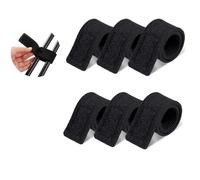 6 Pcs Fishing Rod Straps, Black Adjustable Velcro Straps, Heavy Duty Elastic Fishing Rod Belt Ties for Boat/Carp/Tackle Box | Reusable Securing Straps (30cm)