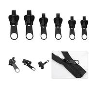 6 Pcs Fix Zip Puller, Zipper Repair Kit, Universal with Metal Slide, Instant Repair Set for Clothing Backpacks Luggage Tents. Three Sizes Zipper Pulls for Quick Fixes, Includes Handle
