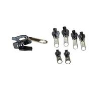 6 pcs Fix Zip Puller Zippers Repair Kit, Metal Fix Zip Slider Repair Instant Kit Detachable Zipper Head Slider Replacement for DIY Clothes Bags Jacket Coat Suitcase Slider Teeth Zippers