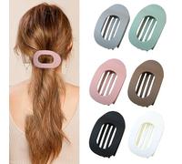 6 Pcs Flat Claw Clips for Women - Curved Duckbill Hair Clips, Strong Hold for all Hair, Suitable for Lying Down & Driving, Essential Hair Accessories for Daily & Special Occasions (Color Mixing)