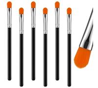 6 Pcs Flat Concealer Brush Flat Eye Shadow Primer Applicator Brush Concealer Under Eye Eyebrow Blending Brushes for Makeup Professional Tools for Applying Cream Liquid Shadows Eyes