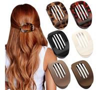 6 PCS Flat Hair Claw Clips for Women, Curved Design Duckbill Hair Clips for Lying, Driving - Amber Strong Hold Claw Clip for Thin, Thick Hairs, Hairs Accessories for Women and Girls
