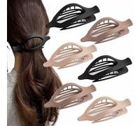 6 PCS Flat Hair Clips for Women Large Oval Hair Claw Clip French Matte Barrettes Curved Alligator Clips Non-slip Strong Hold Headdress Lay Down Hair Accessories for Thick Thin & Fine Hair （3 Colors）