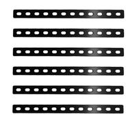 6 Pcs Flat Metal Brackets for Wood, Flat Metal Plate with Holes, Black Straight Brackets for Wood Joining Plates with 12 Holes, Furniture Braces for Fixing Repair Mending Bracket(307 x 24 mm)
