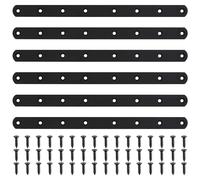 6 Pcs Flat Metal Brackets for Wood Mending Plates, Flat Straight Brace Brackets Sleeper Brackets, Flat Connecting Joining Plates Repair Plate Bracket Braces for Furniture Repair, 11.6x0.78x0.12