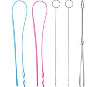 6 Pcs Flexible Drawstring Threader Tool Sewing Loop Kit, Loop Turner Easy Threader Hoodie String Replacement Metal Tweezers Drawstring Puller Tool for Fabric Belt DIY Knitting Accessories