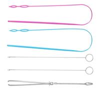 6 Pcs Flexible Drawstring Threader Tool Sewing Loop Kit, Loop Turner Easy Threader Hoodie String Replacement Metal Tweezers Drawstring Puller Tool for Fabric Belt DIY Knitting Accessories