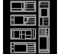 6 Pcs Flexible Record Template, Planner Stencils Set for Dot Grid Journals, Reusable Mylar Stencils for Journaling, Scrapbooking, Habit Trackers and Daily Planning & DIY Craft Supplies