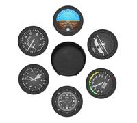 6 Pcs Flight Instrument Drink Coasters with Holder Coasters for Drinks Coffee Table Home Decor Housewarming Gift Pilot Gifts for Men Dad Grandpa Pilots Aviation Lovers