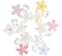 6 Pcs Flower Claw Clips for Women Small, Made of Durable Plastic claw clips for -Charming floral design: the vibrant five petal flower print adds a refreshing and stylish touch to your hair...