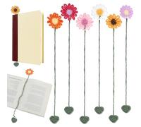 6 Pcs Flower Crochet Bookmarks, Daisy Sunflower Floral Cute Bookmark, 6 Styles Personalized Flowers Crochet Book Marks for Book Lovers and Teachers, Reading Accessories Books Stuff Charm