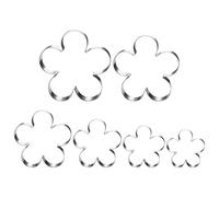 6 Pcs Flower Shaped Cookie Cutter Set Stainless Steel Flower Biscuit Cutters Cute Metal Cookie Molds Fondant Cutter Shapes Dishwasher Safe Biscuit Molds Fun Baking Tools