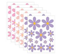 6 Pcs Flower Wall Stickers, Beautiful Daisy Wall Stickers Decoration, Colorful Stick Walls Art Sticker, Girls Walls Sticker, for Car Fridge Bin Decals and Kindergarten Children's Room