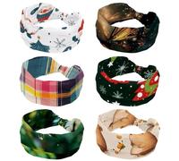 6 PCS Flowers with Butterfly in the Starry Sky Hairbands for Women, Stretch Wide Headbands, Fashion Turban Head Bands, Yoga Workout Sweatband Head Wrap, Hair Accessories