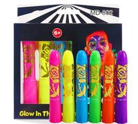 6 Pcs Fluorescent Face Painting Crayon Set,Face Paint Stick,Adult Kids Halloween Makeup Party Cosplay,Uv Face Paint,Neon Face Painting Crayons, Glow-In-The-Dark Face Painting (6pcs)