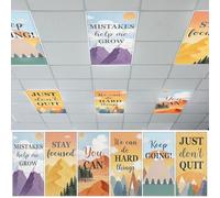 6 Pcs Fluorescent Light Covers with 60 Magnets,4 x 2 Ft Magnetic Light Filters Moving Mountains Fluorescent Lights Shade Easy Install for Classroom Office Library Hospital Home Ceiling Supplies