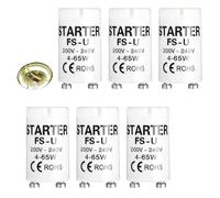 6 Pcs Fluorescent Light Starter, 4- 65W 220- 240V Universal Fluorescent Light Starter , Energy-Savingg Lonlife Switches for Fluorescent oFlurescent Light Fittings Tube Strip Lamps - Homes & Offices
