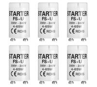 6 Pcs Fluorescent Light Starter, FSU 4-65W Universal Fluorescent Light Starter Switches Energy Efficient Starters for Fluorescent Fluorescent Light Fittings for Fluorescent Tubes Lamps Strip