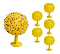 6 PCS Fly Sticky Traps Indoor, Sticky Fruit Fly Trap Balls, Fruit Fly Catcher & Indoor Plant Fly Stickers, Large Hanging Fly Trap Ball for Flower Pots, Courtyards, Orchards