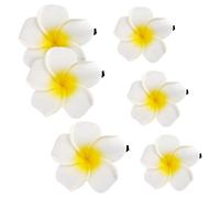 6 Pcs Foam Plumeria Flower Hair Clips Hawaiian Floral Barrettes Tropical Flower Hair Pieces Hawaii Flowers Hairpins Beach Party Barrette Clips Luau Party Hair Accessories for Women