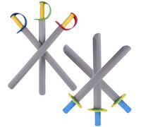 6 Pcs Foam Sword 21 In Long EVA Foam Knives Toy Sword 2 Styles Safe Soft Cosplay Foam Swords for Play Fighting Toys for Boys Girls to playing Warrior Knight, Randomly Colored Handle, Foam Sword