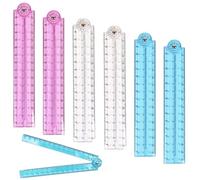 6 Pcs Foldable Ruler, 30cm Folding Ruler, Clear Foldable Rulers for School Student, Reusable 30cm Ruler for School Students, Mathematics, Geometry, Office & DIY Projects