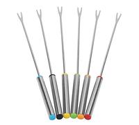 6 Pcs Fondue Forks, Stainless Steel Hot Pot Fondue Fork, Heat Resistant Handle, Barbecue Fondue Forks, Roasting Sticks for Cheese Chocolate Fondue Roast Marshmallows Meat