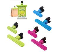 6 Pcs Food Bag Clips Set, Bag Clips for Food Storage, 2 Sizes, Multicoloured Food Clip for Storage, Freezer Bag Sealing Clip for Snacks, Coffee, Durable Versatile Food Sealing Clipss in 3 Colours