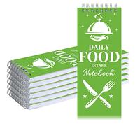 6 Pcs Food Journal Notebook for Daily Food Intake Food Log Calorie Counter Book Food Diary Tracker for Exercise Weight Training Workout Planner, 3.2 x 7.9 Inch, 70 Sheets/ 140 Pages