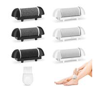 6 Pcs Foot File Replacement Roller for Scholl/Essy/ShoRan/Ratukall, Micro Pedi Replacement Rollers, 3 Types of Roughness, Electric Foot File Refill Rollers, with Cleaning Brush