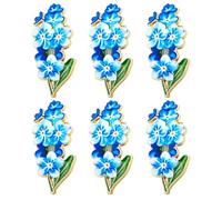 6 Pcs Forget Me Not Pin Badge, Blue Flower Brooch Pin, Enamel Flower Jewellery, Elegant Accessory for Lapel Decorations,Memorabilia Decorations Gifts for Birthday, Mother's Day, Wedding Anniversary