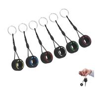 6 Pcs Formula 1 Racing Keychains, F1 Tyre Keyring Set - Mini Tire Keychains with Rubber Tyres, Multi-Color Formula 1 Keyrings for Car Decoration, Gifts for Men & Women