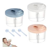 6 PCS Formula Powder Pots, Baby Milk Powder Dispenser Pots Rotatable Cover Protable Mam Formula Dispenser with 3 Scoops for Travel-Friendly Milk Dispensers Pot (Pink Beige Blue)