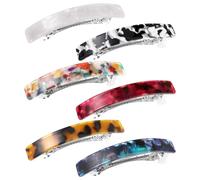 6 PCS French Barrettes Hair Clips Women 8cm Small Acetate Hair Clasps Non-slip French Tortoise Shell Hair Pins for Fine Thin Thick Hair, Vintage Elegant Ponytail Hair Accessories for Women Girls