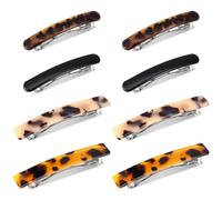 6 PCS French Hair Clip 7cm/3" Barrette Tortoise Shell Acetate French Barrettes Hair Clips Delicate Accessories Colorful Hair Slides Barrette Clips for Girls and Women