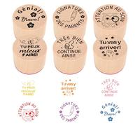 6 Pcs French Teacher Stamps Gift for Teacher