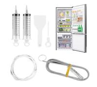 6 Pcs Fridge Cleaner Syringe Tube Dredger Set, Fridge Drain Hole Cleaning Tool, Refrigerator Drains Hole Blockage Remover Kits, Reusable Refrigerator Drain Dredging Tool Kit for Cleaning