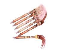 6 Pcs Fried Hair Animal Press Pen 0.5mm Retractable Gel Neutral Writing Cartoon Animal Gel Ink