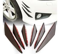 6 PCS Front Bumper Lip Fin Bumper, Car Spoiler Canards Kit, Front Bumper Side Canards Splitter Fins, Soft Fins Spoiler Canards Kit for Car Body, Universal Front Bumper Lip Splitter for Car Body
