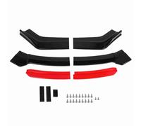 6 Pcs Front Bumper Lip Spoiler Splitter, Universal Red Front Bumper Lip Separator with Glossy Black Bumper Lips Diffuser Splitter