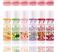 6 Pcs Fruit Flavor Lip Balm, Lip Balm Multipack Moisturising Lip Care with Vitamin E, Long-Lasting Hydration Nourishing for Repair Chapped Lips or Dry Lips