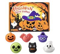 6 Pcs Fun Halloween Bath Bombs Bubble Bathbomb Set Handmade Halloween | Colorful Fizz and Scents Skin Care Bathbombs for Women Halloween