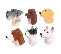 6 Pcs Funny Finger Puppet Animal Rings Interactive Toy Simulated Dinosaur Wildlife Open Rings Flexible Finger Toy Puppet Animal Children Educational Hand