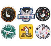 6 PCS Funny Goose Patches Meme Certified Silly Goose Embroidered Tactical Hook and Loop Badge Applique Patches for Hat,Armband,Jacket,Pants,Clothes,Uniforms,Pouch,Coat,Biker,Vest,Bag,Backpack