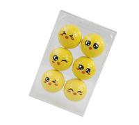 6 Pcs Funny Yellow Practice Golf Balls Lovely Emotions Face Golf Balls Novelty Practice Golf Balls for Kids Men Women