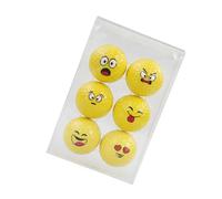 6 Pcs Funny Yellow Practice Golf Balls Lovely Emotions Face Golf Balls Novelty Practice Golf Balls for Kids Men Women